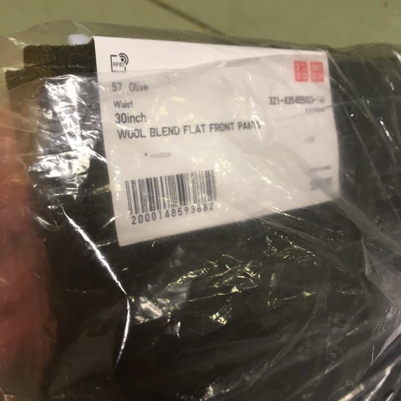 NWT Uniqlo / JW Anderson, Wool Blend Flat Front Pants, Olive, W 30 - Picture 2 of 5